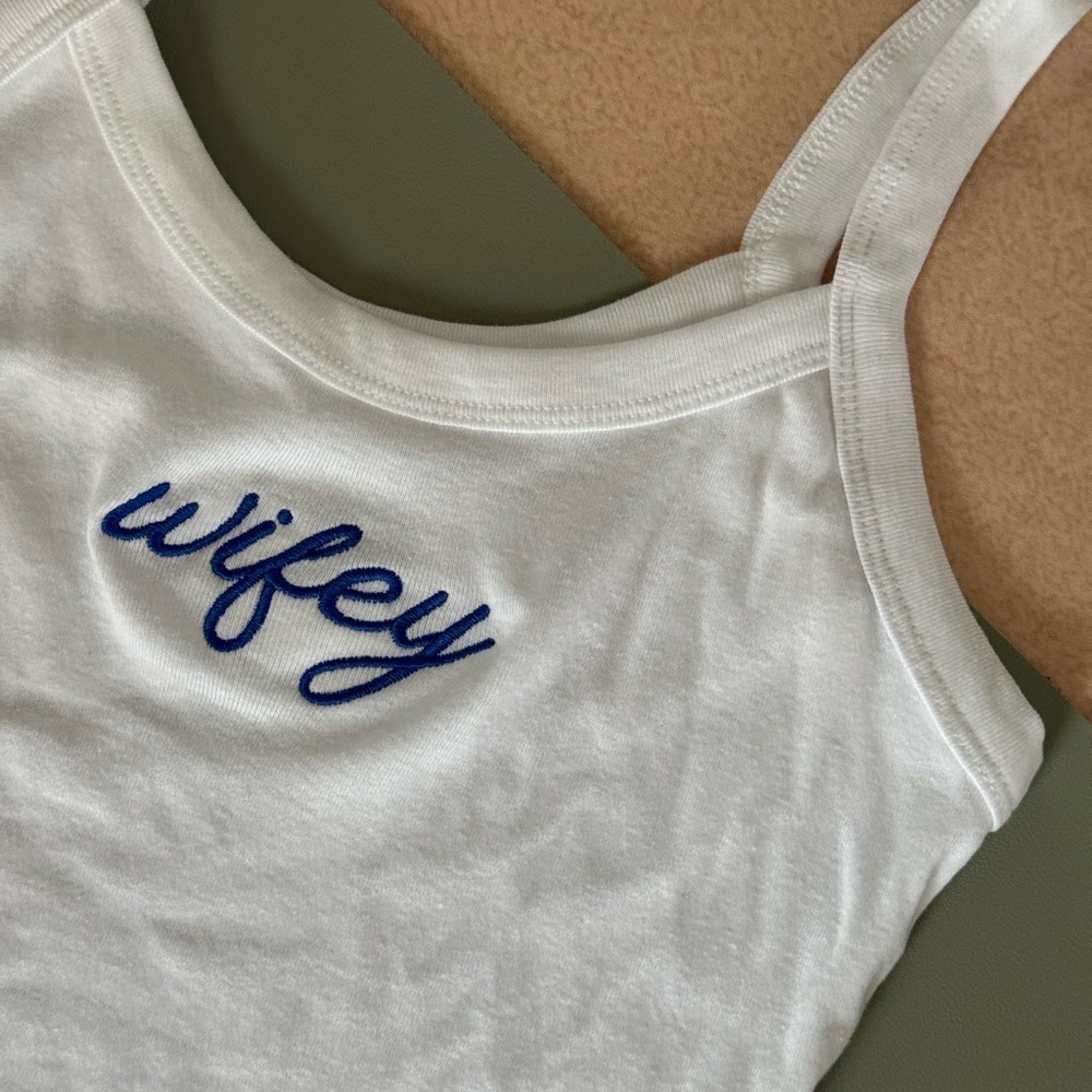 Wifey embroidered tank | boutique made | bride tank